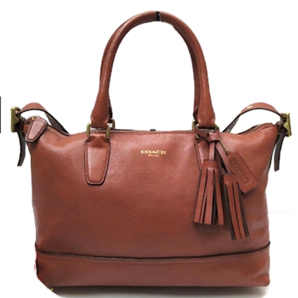 Coach Legacy Molly satchel purse handbag cognac leather tassels
